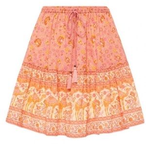 Spell & gypsy sundown mini skirt pink orange camel boho